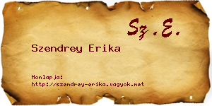 Szendrey Erika névjegykártya